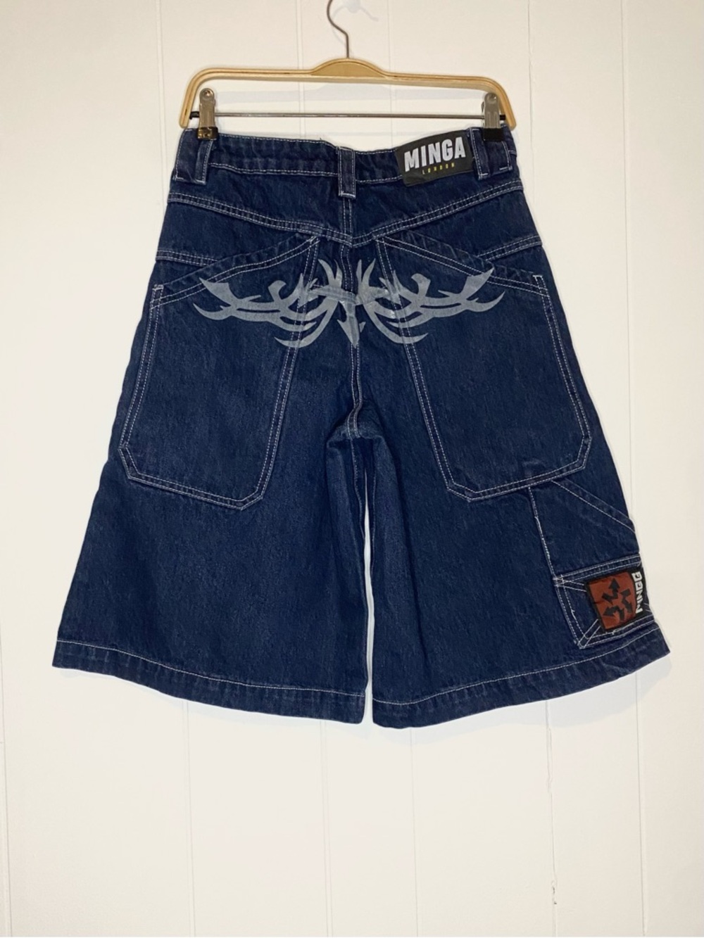 Minga Denim Skater Carpenter Shorts - Dark Blue
